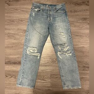 Levi’s Straight Ripped Blue Jeans